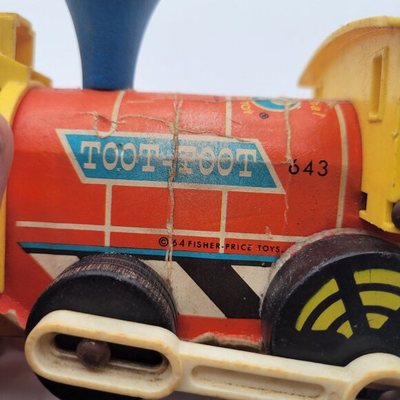 Fisher Price LOT Express Train 2581 & Toot Toot Wooden 643 Pull Toy Vintage - Picture 15 of 15